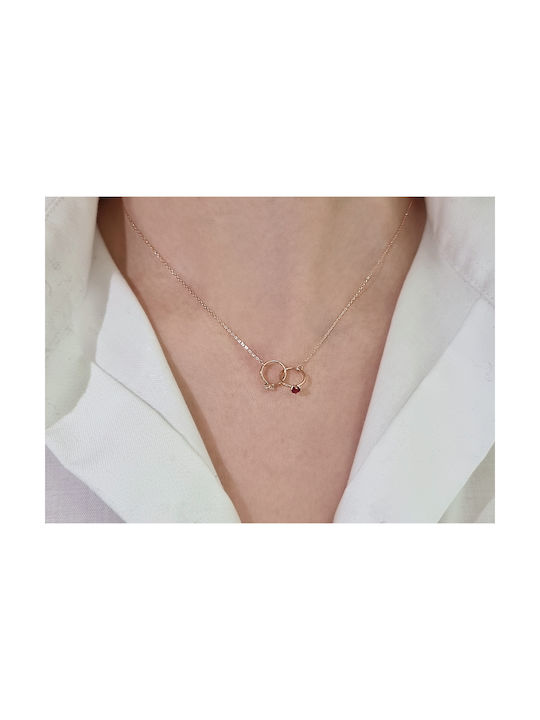 Arapinis Halskette aus Roségold 18k mit Diamant