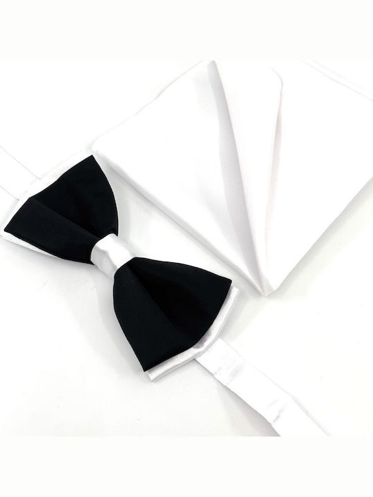 Legend Accessories Set Papion din material textil cu batista Alb