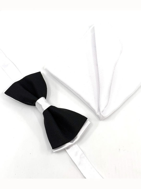 Legend Accessories Set Fliege mit Taschentuch Weiß
