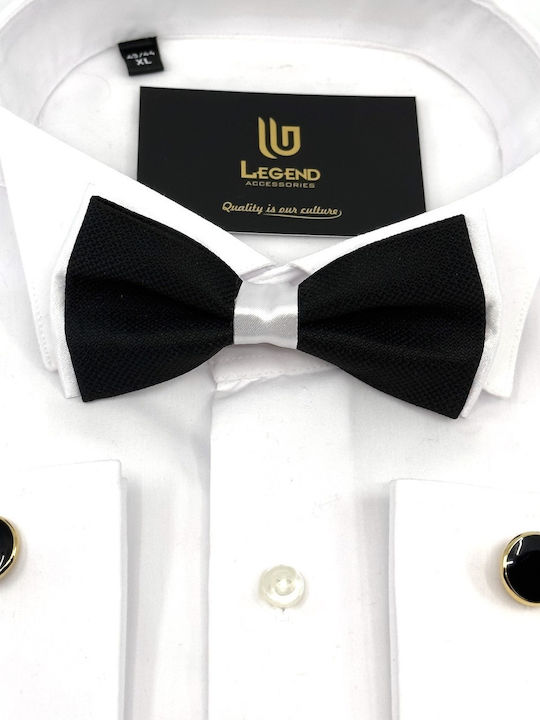 Legend Accessories Set Fliege mit Taschentuch Weiß