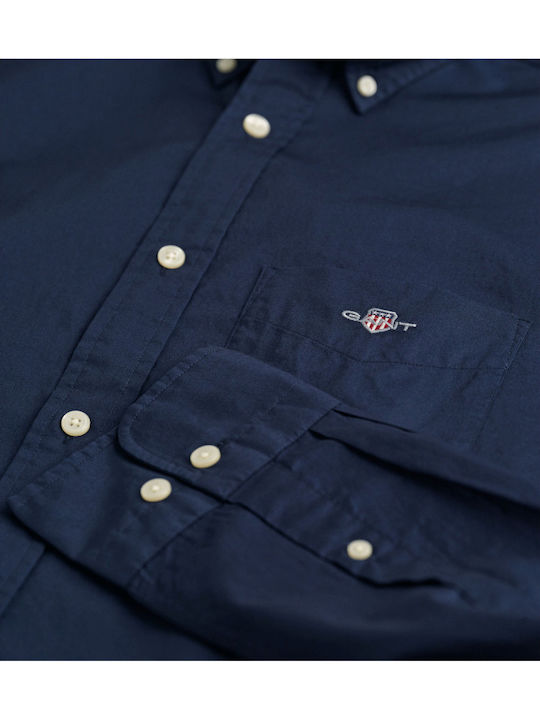 Long-sleeved Cotton Shirt 410 Marine