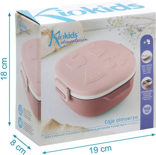 Kiokids Ανοξείδωτο Παιδικό Δοχείο Φαγητού 0.45lt Ροζ