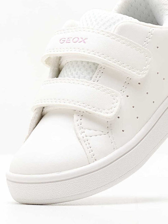 Geox Παιδικά Sneakers με Σκρατς Λευκά