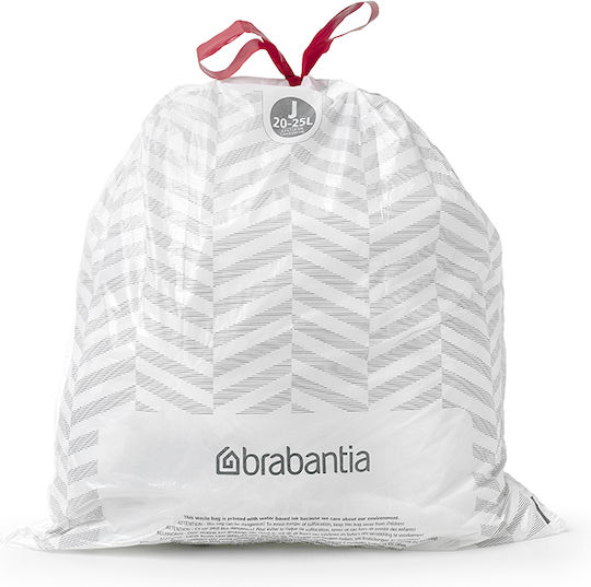 Brabantia Σακούλες Απορριμάτων Χωρητικότητας 25lt με Κορδόνι 10τμχ Λευκές