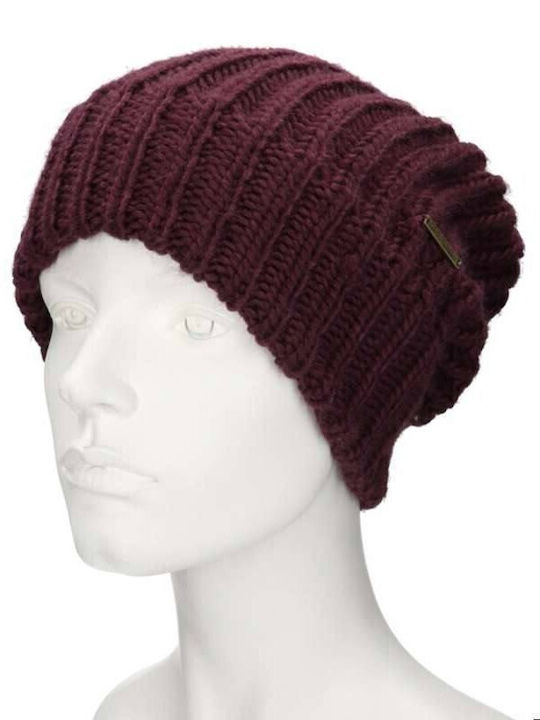 Beanie Σκούφος με Rib Πλέξη σε Κόκκινο χρώμα