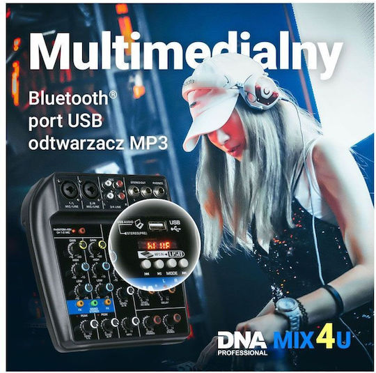 DNA Mix 4U Αναλογική Κονσόλα 4.0 Καναλιών & Bluetooth