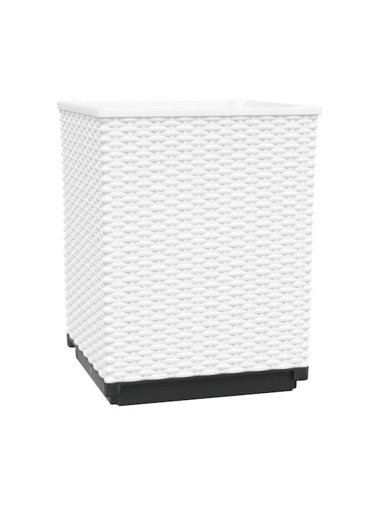 vidaXL Set 4 Planter Box-uri Din Plastic Albe 30 cm