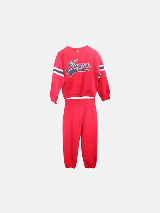 Joyce Kids Sweatpants Set Red 2pcs