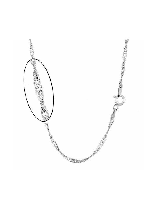 Amor Amor Silver Chain Neck Thin Thickness 2mm and Length 45cm