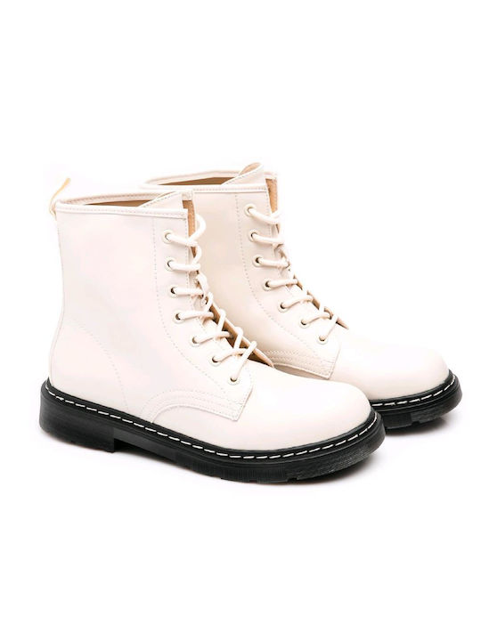 Malesa Women's Combat Boots Beige