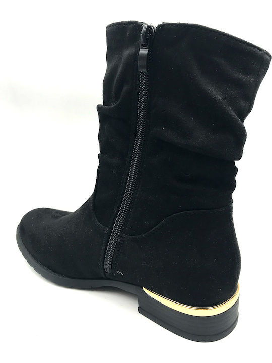 Plato Wildleder Damen Knöchelstiefel Schwarz