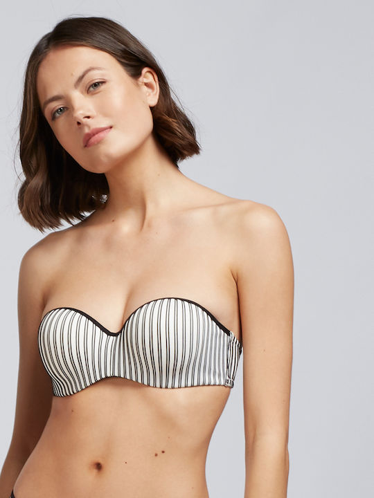 Gisela Bikini Set Bra & Slip Bottom with Detachable Straps Striped