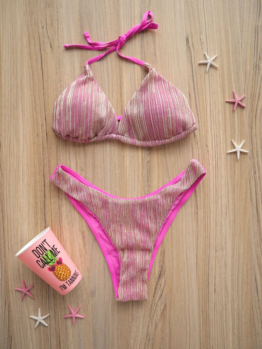 Set Bikini Τριγωνάκι Ροζ
