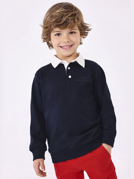 Mayoral Kids Polo Long Sleeve Navy Blue