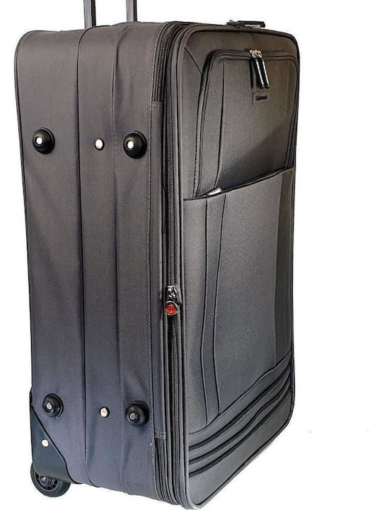 Diplomat Mittlere Grundstoffserie Stoffkoffer Grau mit 2 Rädern Höhe 64cm