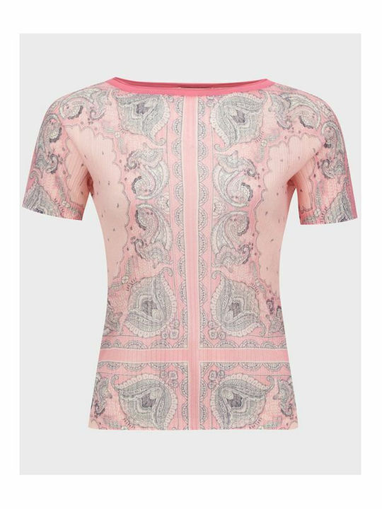Women's Summer Short Sleeve Pink Blouse