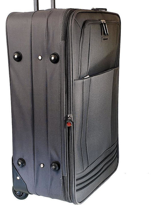 Diplomat Set Seria De Bază Din Material Textil Valize De Călătorie Din Material Textil Gri Cu Înălțime Maximă 64 Cm Cu 2 Roți Set 2 Bucăți