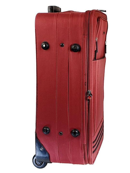 Diplomat Set Seria De Bază Din Material Textil Valize De Călătorie Material Textil Roșii Înălțime Maximă 64cm Cu 2 Roți Set 2 Buc