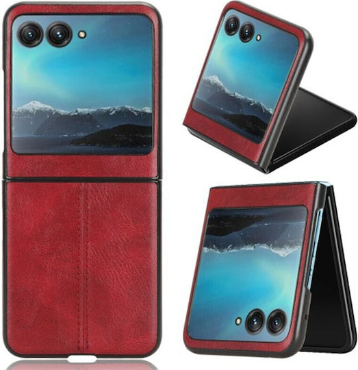 Shell Stitching Back Cover Δερμάτινο / Πλαστικό Κόκκινο (Razr 40 Ultra)