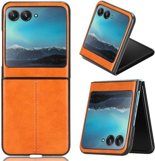 Shell Stitching Back Cover Δερμάτινο / Πλαστικό Πορτοκαλί (Razr 40 Ultra)