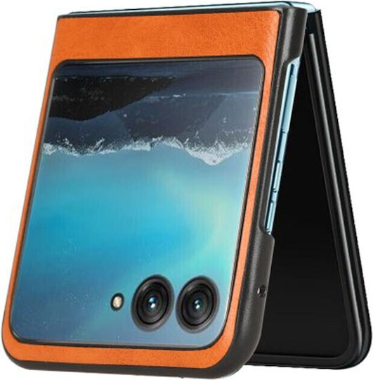 Shell Stitching Back Cover Δερμάτινο / Πλαστικό Πορτοκαλί (Razr 40 Ultra)