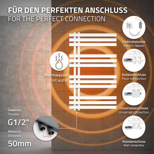 ECD Germany Electric Towel Rail 300W 100x60cm White