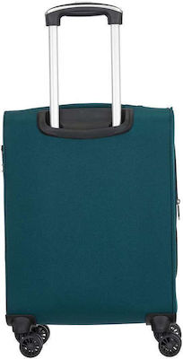 RCM Cabin Travel Suitcase Fabric Petrol with 4 Wheels Height 55cm.