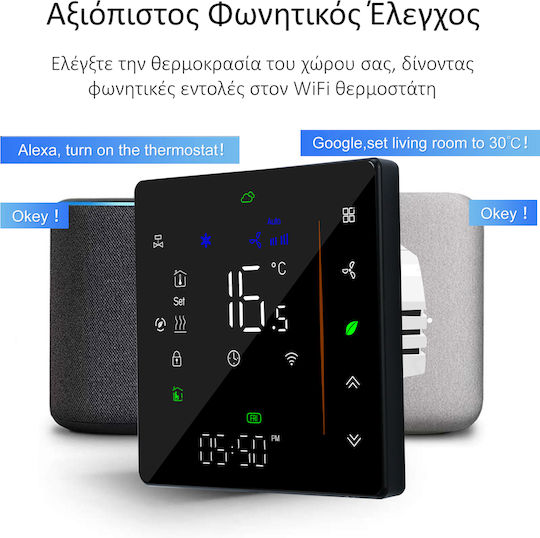 MOES Digital Termostat Spațiu Inteligent cu Ecran Tactil și Wi-Fi