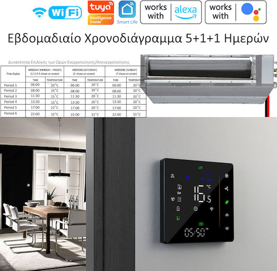 MOES Digital Termostat Spațiu Inteligent cu Ecran Tactil și Wi-Fi