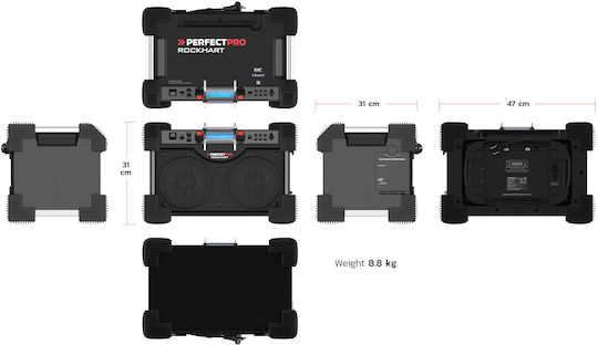 PerfectPro Rockhart Настолен Радиоприемник Акумулаторен DAB+ с Bluetooth Черен