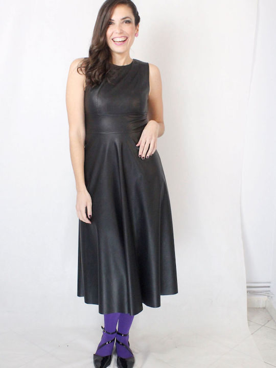 Sushi's Closet Midi Dress Leather Black