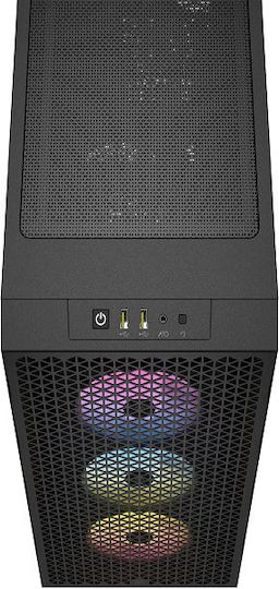 Corsair 3000D Airflow TG RGB Gaming Midi Tower Κουτί Υπολογιστή με Πλαϊνό Παράθυρο Μαύρο