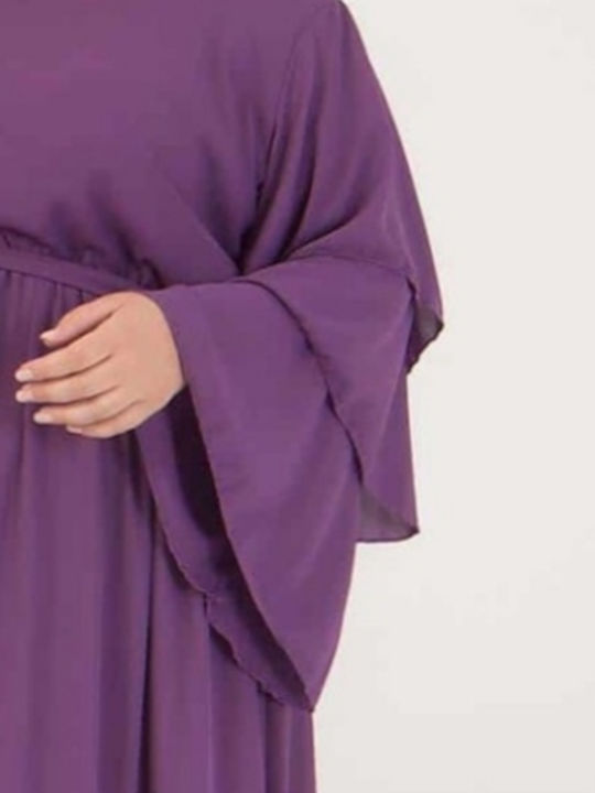 Honey Maxi Evening Dress with Ruffle Purple