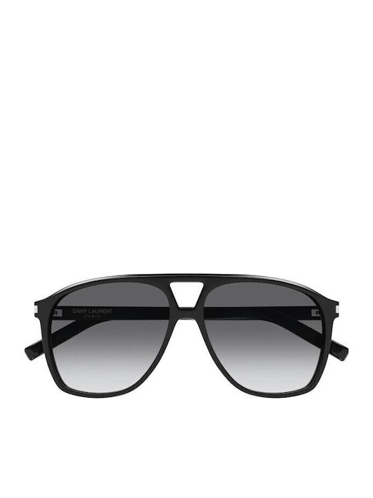 Ysl Dune Men's Sunglasses with Black Plastic Frame and Black Gradient Lens SL596 006
