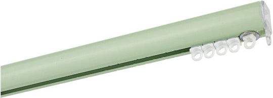 Zogometal Μεταλλικό Κουρτινόξυλο Color Pop Super Gloss Διπλό με Σιδηρόδρομο Φ25mm 200εκ. Πράσινο CP4132