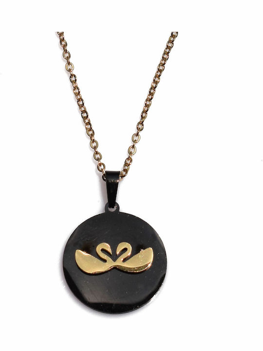 Bizoutaki Set with Necklace & Earrings from Steel Gold Plated