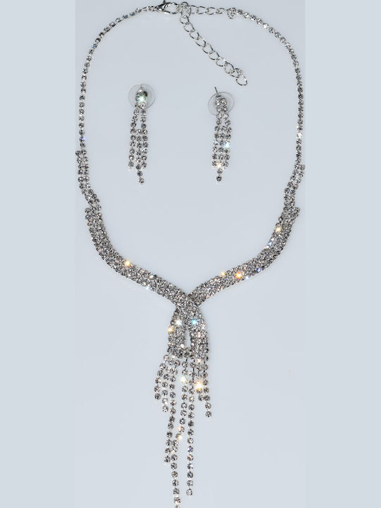 Bizoutaki Set with Necklace & Earrings from Brass