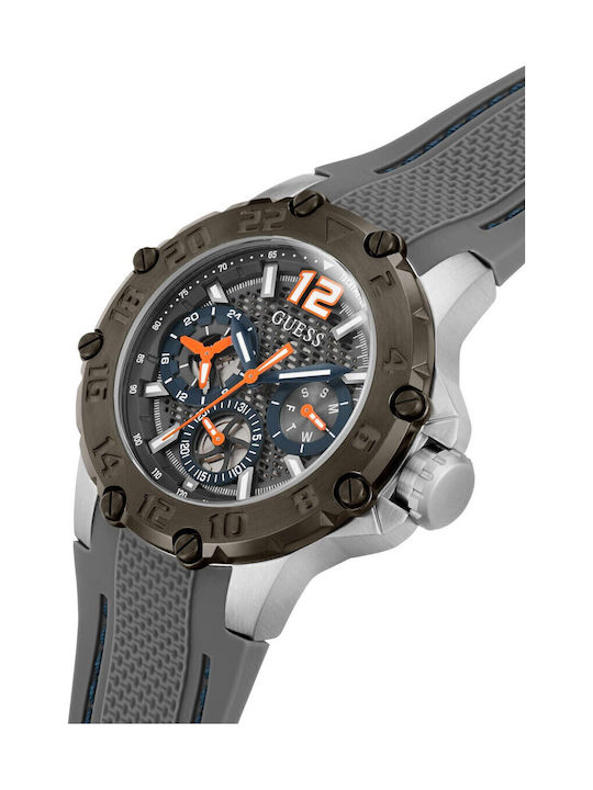 Guess Men's Watch 46mm Battery with Gray Rubber Strap