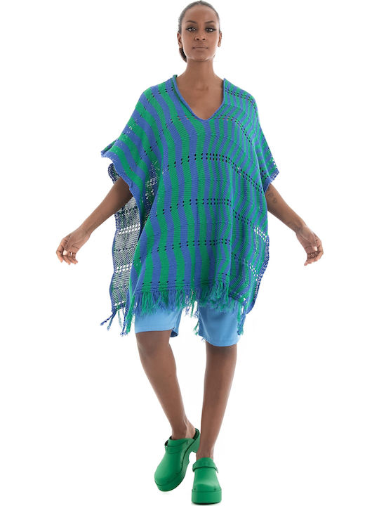 Women's Sweater with V Neckline Green