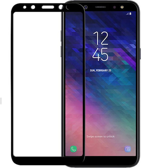 2.5D 0.3mm Vollflächig gehärtetes Glas Schwarz (Galaxy A6 2018)