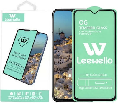 Leewello 9D Full Glue Full Face Tempered Glass Black (Redmi Note 8)