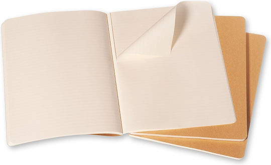 Moleskine CAHIERS RULED KRAFT Set 3 Notizbücher 60 Blätter B5 Geregelt Braun