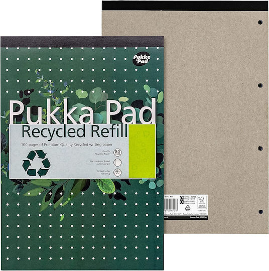 Pukka Pad Μπλοκ Σημειώσεων Α4 50 Φύλλων Ριγέ Πράσινο