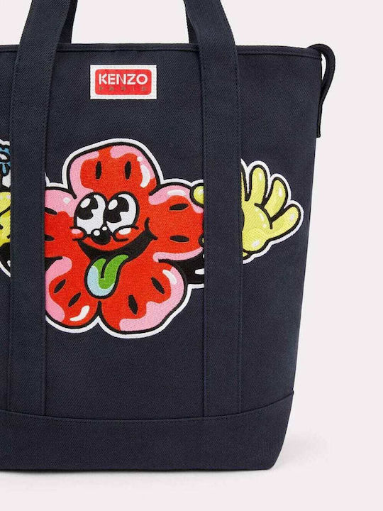Boke Boy Υφασμάτινη Γυναικεία Τσάντα Tote Χειρός Navy Μπλε