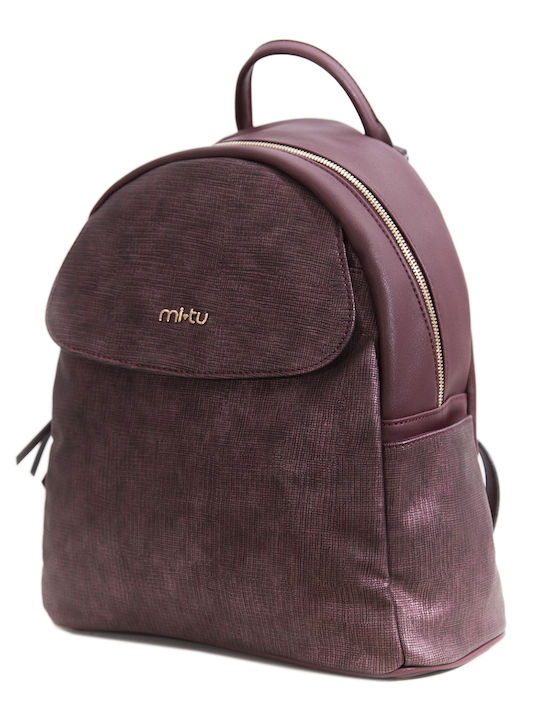 MI-TU Exclusive Leather Women's Bag Backpack Burgundy