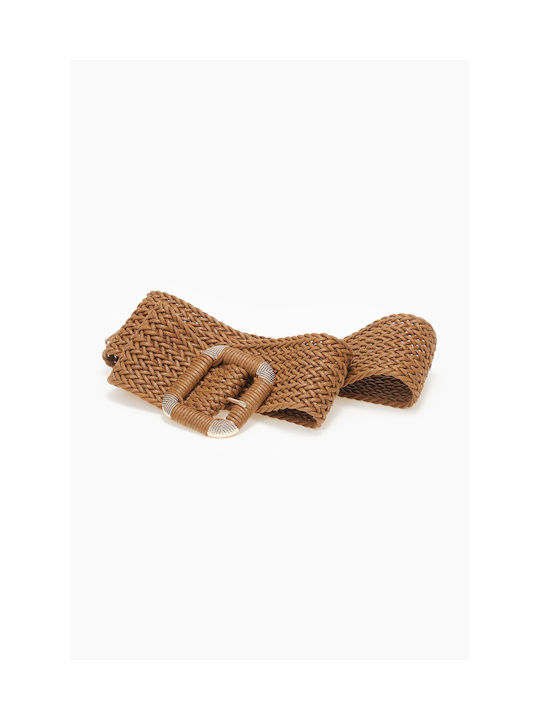 Wide Women's Belt Tabac Brown