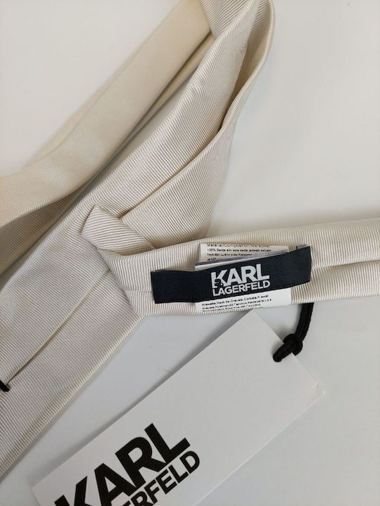 Karl Lagerfeld Herren Krawatte Monochrom in Beige Farbe
