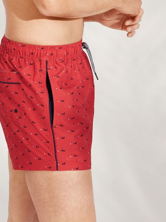 Ysabel Mora Men's Swimwear Shorts Red with Patterns