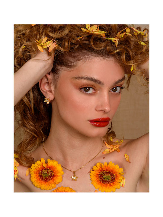 LifeLikes Birthstone Halskette mit Design Blume Vergoldet