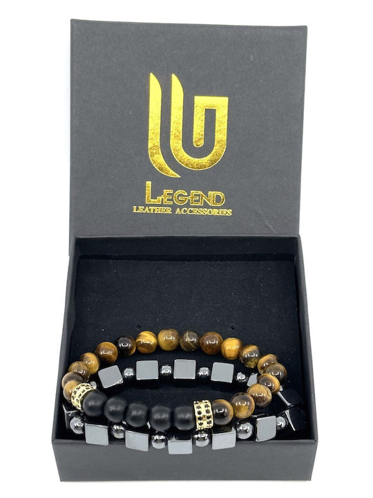 Legend Accessories Мъжка Подредба Гривни от Неръждаема Стомана 21см LGD-BR-2025/А